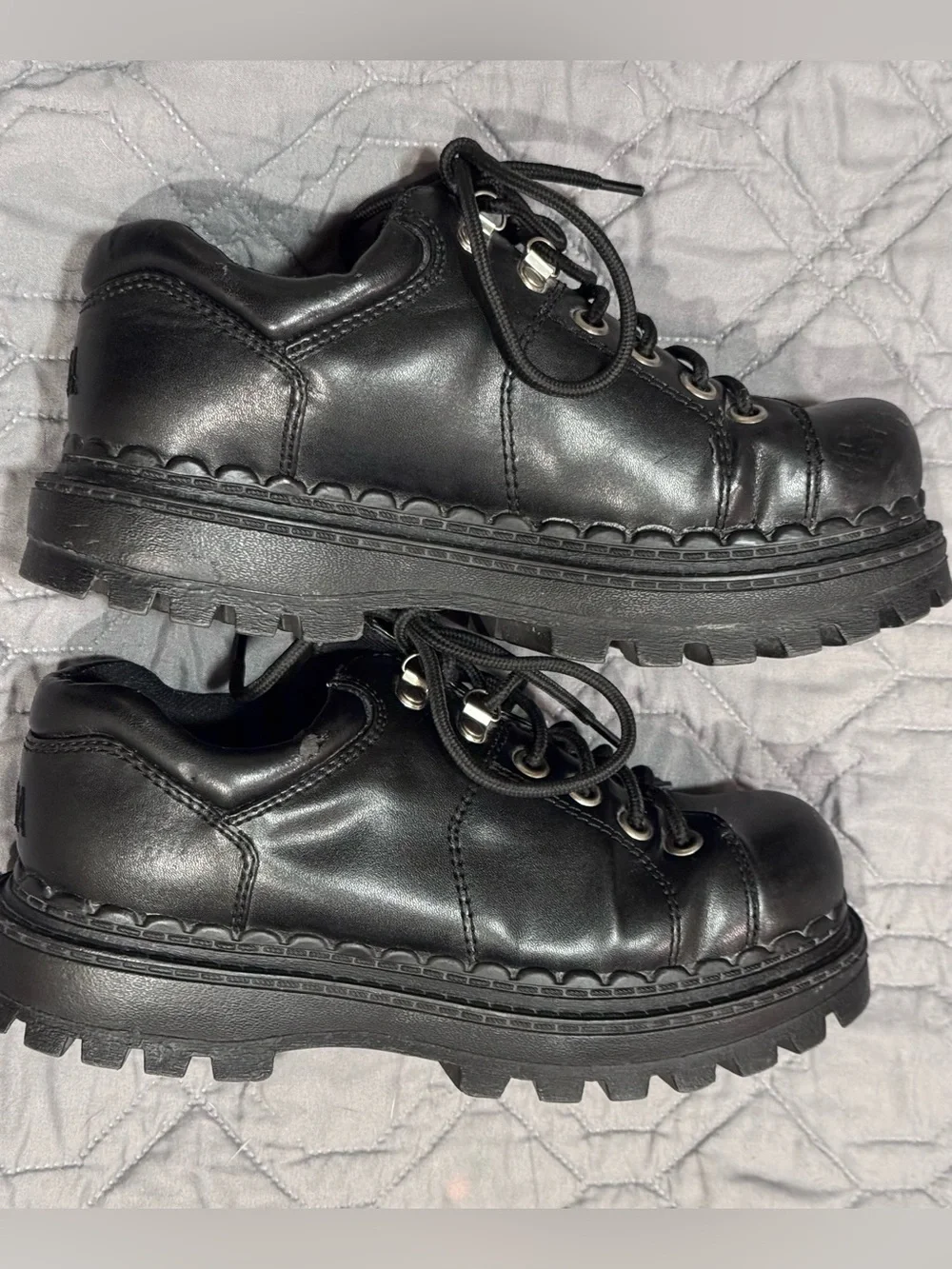 Soda Black Women's Lace-Up Platform Shoes